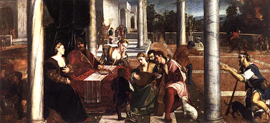 Lázaro y el rico Epulón, h. 1535-1540, Bonifacio de Pitati