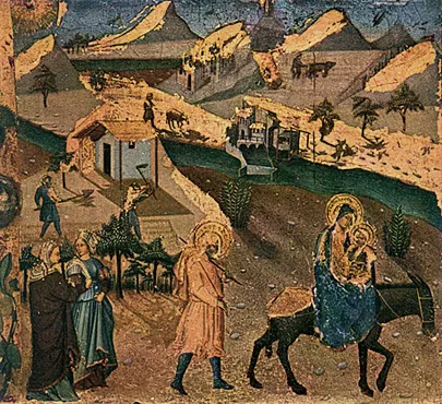 La huida a Egipto, h. 1435, Giovanni di Paolo