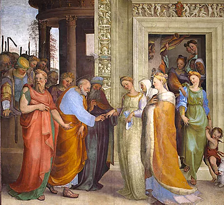 Desposorios de la Virgen, 1518, Domenico Beccafumi