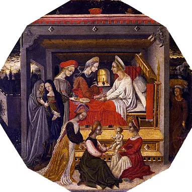 Nacimiento de san Juan Bautista, 1440, Domenico di Bartolo