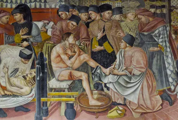 El cuidado de los enfermos, 1440, Domenico di Bartolo