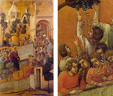 La entrada a Jerusalén, Maestà, Duccio