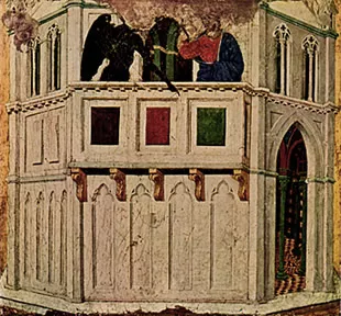Tentation au sommet du temple, vers 1310, Duccio di Bouninsegna