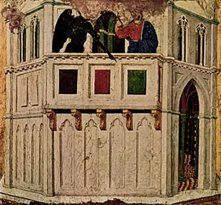 Tentación en el pináculo del templo, 1310, Duccio di Bouninsegna