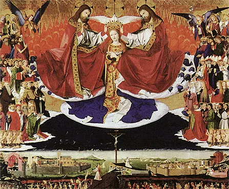 Coronación de la Virgen, c. 1455, Enguerrand Quarton