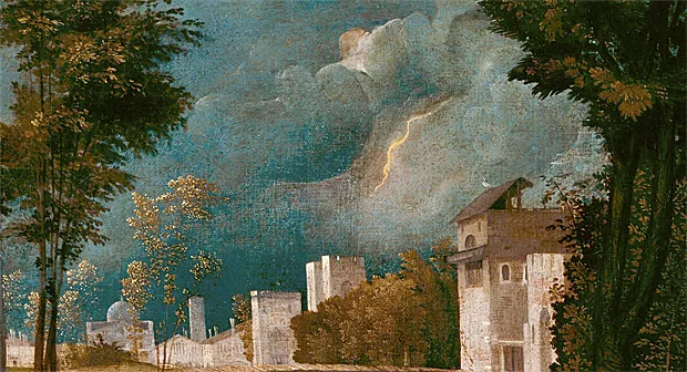 La Tempête, 1505, Giorgione (Détail)