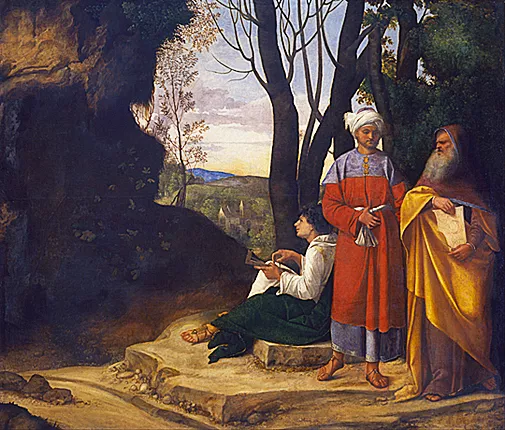 Los tres filósofos, h. 1508, Giorgione