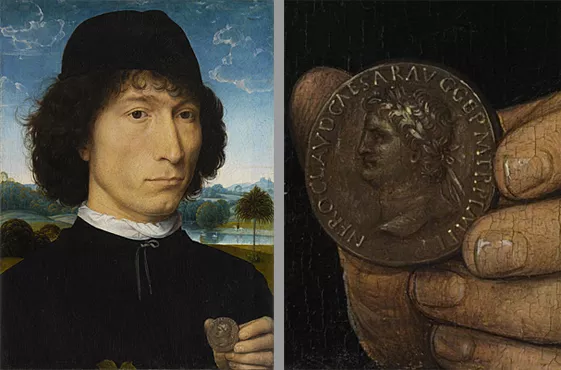 Portrait d'un homme à la monnaie, Hans Memling