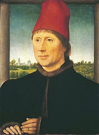 Retrato de hombre con gorro rojo, c. 1465-1470, Hans Memling