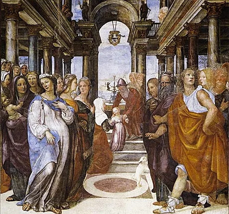 Presentación de María en el Templo, 1517-1518, Il Sodoma, Siena, Oratorio de San Bernardino