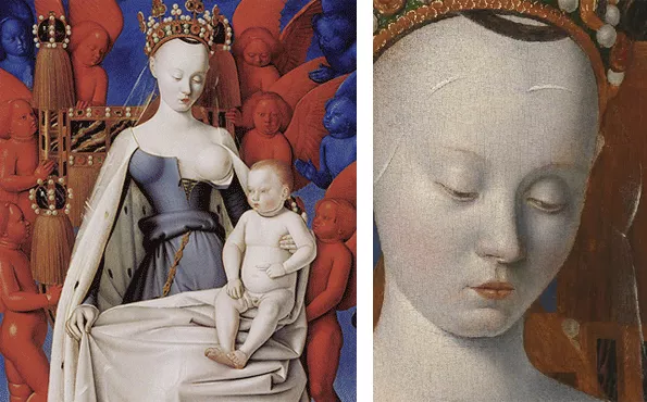 La Virgen con el Niño, Díptico de Melun, Jean Fouquet