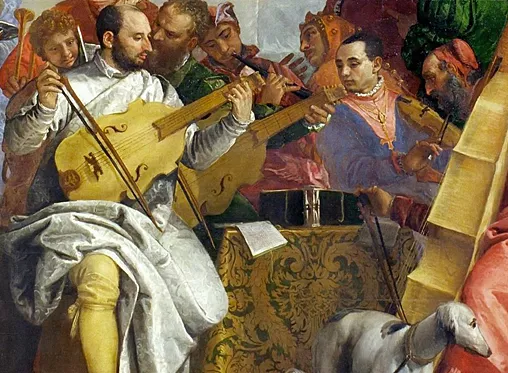 Las bodas de Caná, grupo de músicos, Paolo Veronese