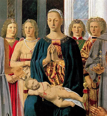 Virgen con el Niño y seis santos, 1472-74, Piero della Francesca