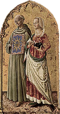 San Bernardino y santa Catalina, 1450, Sano di Pietro