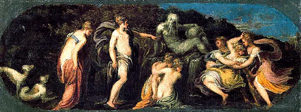 Diana y Calisto, h. 1548-1550, Andrea Schiavone