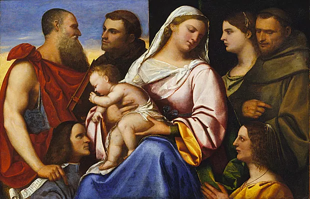 La Virgen y el Niño con Santos y dos donantes, Sebastiano del Piombo