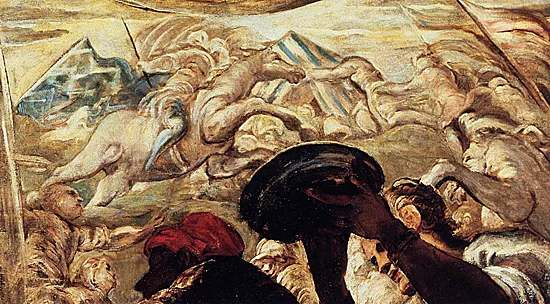 Moisés hace manar agua de la roca, 1577, Tintoretto