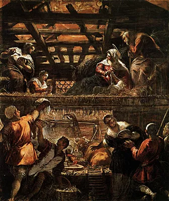 La adoración de los pastores, 1579-1581, Tintoretto