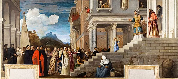 Presentación de María en el templo, 1539, Tiziano