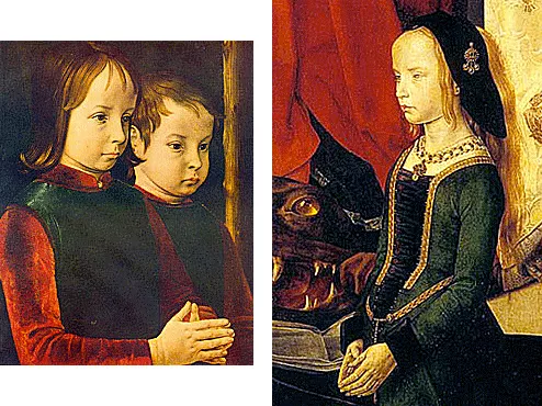 Tríptico Portinari, hijos del donante, Hugo van der Goes