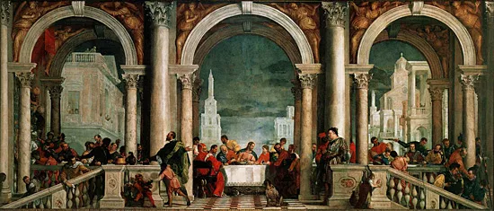 Cena en casa Levi, 1573, Veronese, Venecia, Galería de la Academia