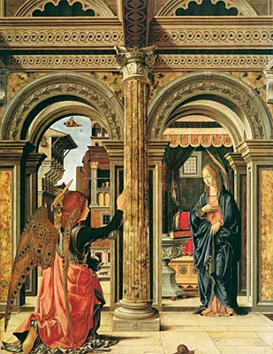 Anunciación, h. 1465-1469, Francesco del Cossa, Dresde
