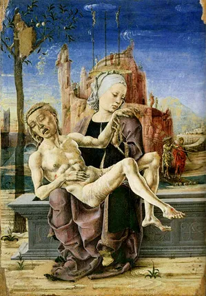 Pietà, h. 1460, Cosmè Tura, Venecia, Museo Correr