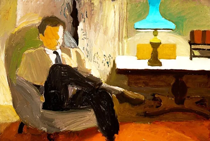 Untitled (Man Seated Near Lamp), 1953, Fairfield Porter
