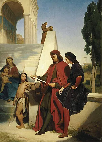 Le Pérugin et Raphaël à Pérouse, 1842, Édouard Cibot Le Pérugin et Raphaël à Pérouse, 1842, Édouard Cibot