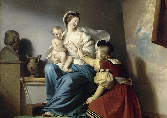 Raphaël rectifiant la pose de son modèle, 1820, Fragonard Raphaël rectifiant la pose de son modèle, 1820, Fragonard