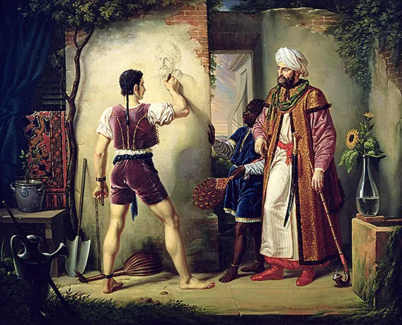 Filippo Lippi esclave en Alger, 1819, Pierre Nolasque Bergeret Filippo Lippi esclave en Alger, 1819, Pierre Nolasque Bergeret