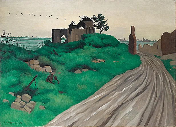 Église des Hurlus en ruines, 1917, Félix Vallotton