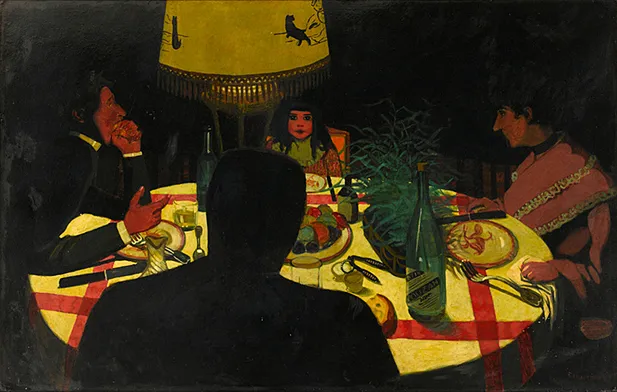 La Comida, efecto lámpara, 1899, Félix Vallotton