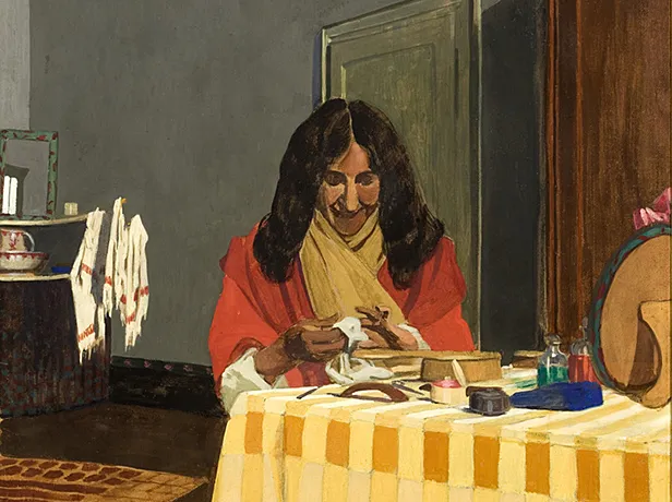 Gabrielle Vallotton arreglándose las uñas, 1899, Félix Vallotton
