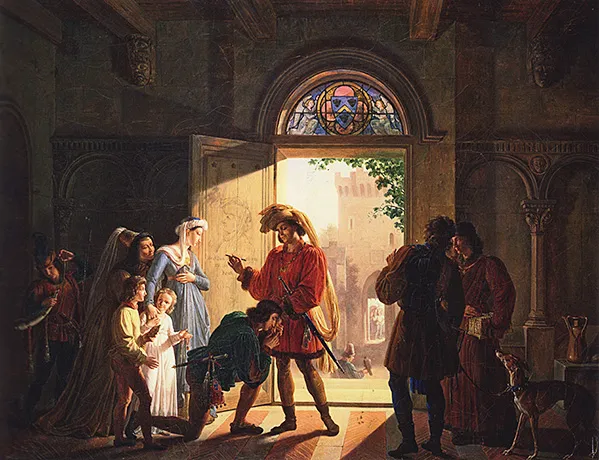 Renato de Anjou en casa de Palamède de Forbin, 1820, Pierre Révoil Renato de Anjou en casa de Palamède de Forbin, 1820, Pierre Révoil
