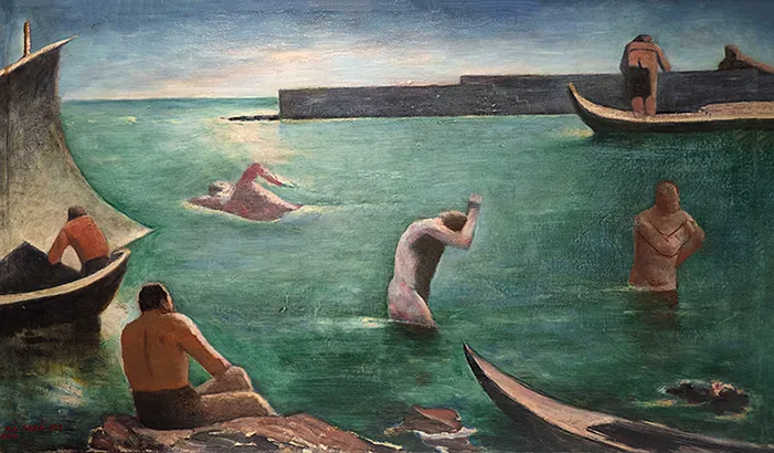 Nuotatori, 1929-1930, Carlo Carrà Nuotatori, 1929-1930, Carlo Carrà