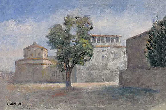 Veduta della Rotonda del Brunelleschi, 1940, Carlo Carrà Veduta della Rotonda del Brunelleschi, 1940, Carlo Carrà