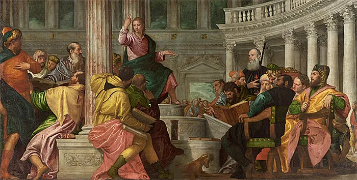 La Dispute avec les docteurs du Temple, vers 1560, Paolo Veronese La Dispute avec les docteurs du Temple, vers 1560, Paolo Veronese