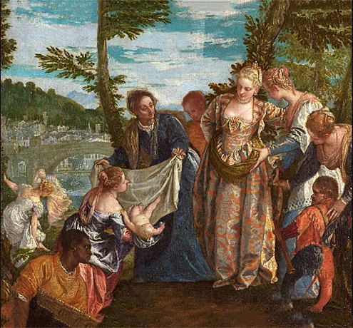 Moïse sauvé des eaux, vers 1580, Paolo Veronese Moïse sauvé des eaux, vers 1580, Paolo Veronese