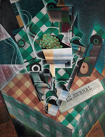 Naturaleza muerta con mantel a cuadros, 1915, Juan Gris