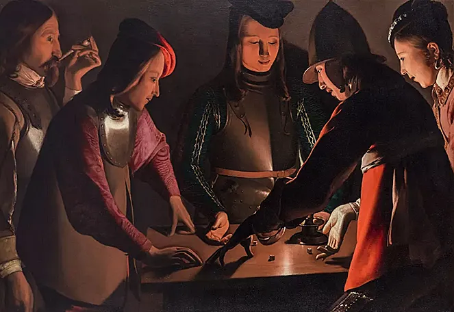 Los jugadores de dados, hacia 1650-1651, Georges de La Tour