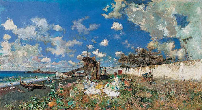 Playa de Portici, 1874, Mariano Fortuny Playa de Portici, 1874, Mariano Fortuny