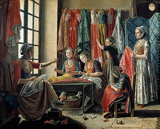 L’Atelier de couture à Arles, vers 1780, Antoine Raspal L’Atelier de couture à Arles, vers 1780, Antoine Raspal
