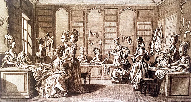 La Marchande de modes, 1769, Encyclopédie de Diderot et d’Alembert La Marchande de modes, 1769, Encyclopédie de Diderot et d’Alembert
