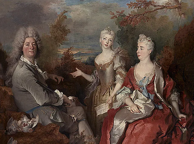 Portrait de famille, dit autrefois à tort : Le Peintre, sa femme et sa fille, 1720/1730, Nicolas de Largillierre Portrait de famille, dit autrefois à tort : Le Peintre, sa femme et sa fille, 1720/1730, Nicolas de Largillierre