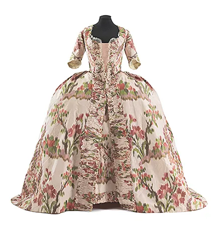 Robe à la française et jupe, 1765-1775 Robe à la française et jupe, 1765-1775