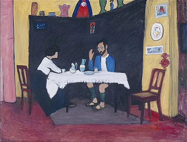 Kandinsky y Erma Bossi a la mesa, Murnau, 1912, Gabriele Münter Kandinsky y Erma Bossi a la mesa, Murnau, 1912, Gabriele Münter