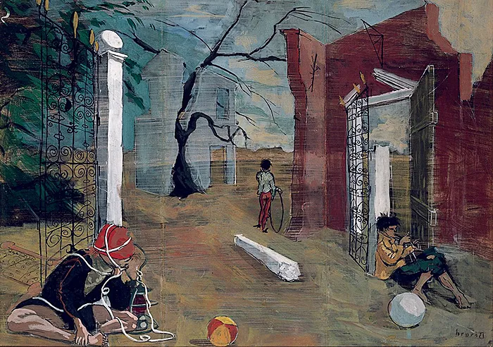 Paysage avec figures, scène de théâtre, vers 1930, Christian Bérard