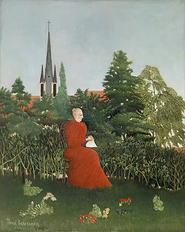 Portrait de femme dans un paysage, 1899, Henri Rousseau Portrait de femme dans un paysage, 1899, Henri Rousseau