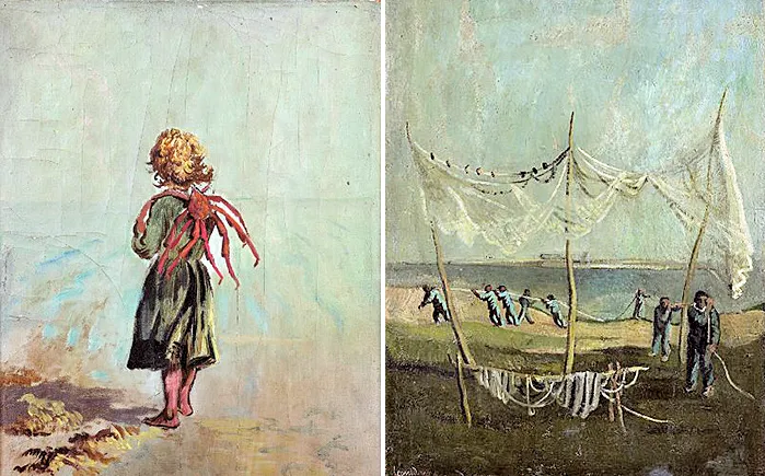 Fillette à l’araignée, 1946 ; Les Filets, 1931, Léonide Berman